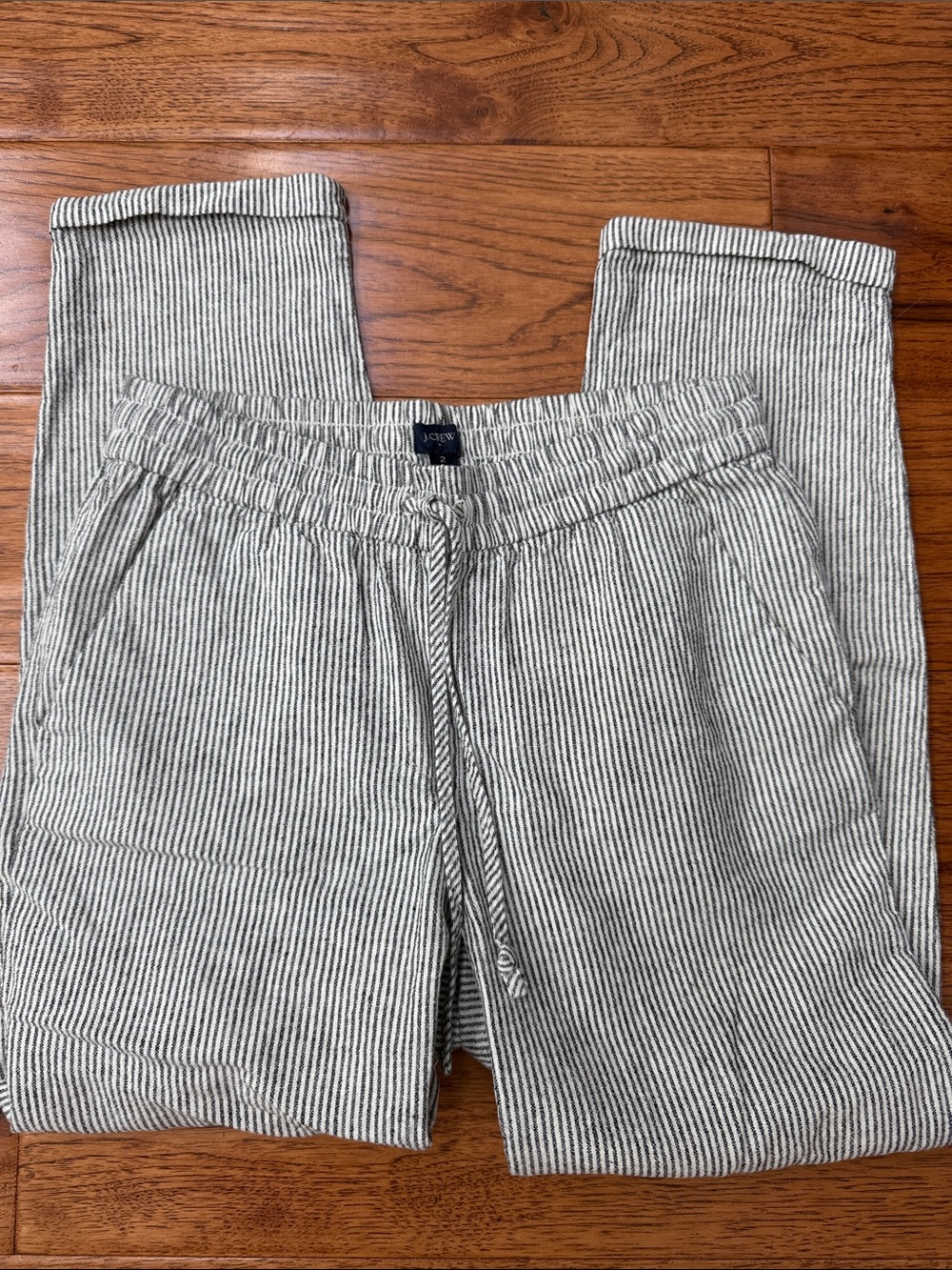 J. Crew Women’s Black & White Striped Drawstring Joggers